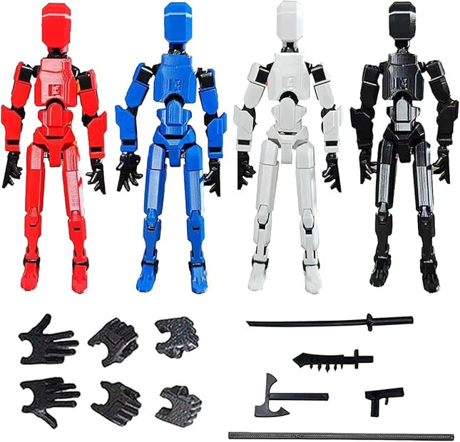 (Assembly Completed) Titan13 Action Figure, 4PCS Action Figures, Titan 13 Action Figure 3D Printed Robot Multi-Jointed Movable, Desktop Decorations for Game Lovers, Easter Basket Stuffers for Friends