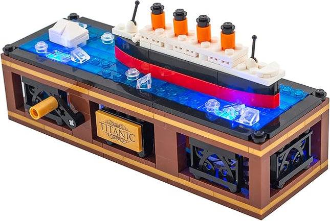 Brick Loot Titanic Iceberg Model Kit – 319-Piece Ship Building Set with LED Lights, DIY Architecture Kit for Adults & Teens, Compatible Bricks, Educational STEM Toy, Collectible Display Gift