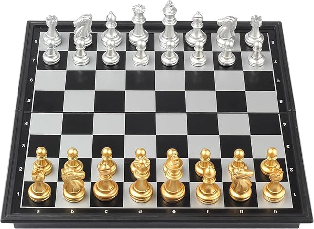 Travel Chess Set Magnetic Vikutu 9.7 Inches Portable Small Folding Chess Board (Medium)