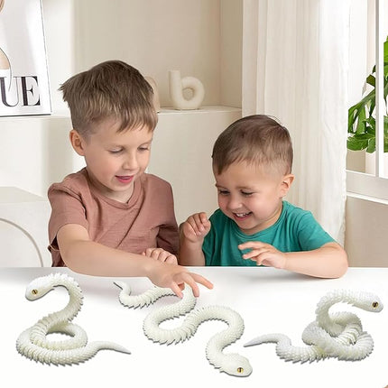 24 inch 3D Printed Animals-Snake Viper,3D Printed Snake Toys 3D Printed Articulated Snake Animal Model Ornaments Creative Funny Toy Festival Gift for Frends (Luminous Rainbow, 24 Inch)