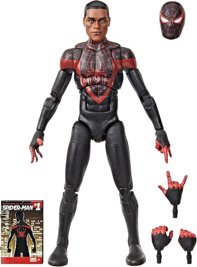Marvel Legends Series Ultimate Miles Morales, Spider-Man Comics-Inspired Collectible 6-Inch Scale Action Figure with Character-Sized Comic Accessory