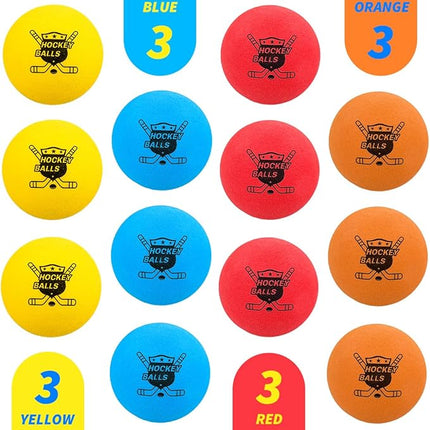 Pandahero 12-Pack Mini Hockey Foam Balls for Indoor Floor & Knee, Soft Street Hockey Balls Party Favors, Toys & Gifts for Boys 8-12