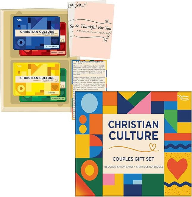 Kulture Games Christian Couples Card Game - 133 Faith-Based Conversation Cards with 2 Gratitude Notebooks + Date Night Adventures - Couples Game for Adults, Wedding Set