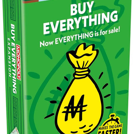 Monopoly Buy Everything Expansion | Add More Fun to Classic Monopoly Game and Play Faster | Ages 8+ | 2-6 Players | 40 Mins. | Family Board Games