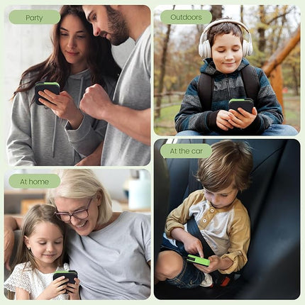 Tic Tac Toe Game, 4 in 1 Handheld Educational Game Machine, Electronic Tic Tac Toe Game for Education and Memory Growth, Home, Toy Board Game for Kids and Adults (Green)