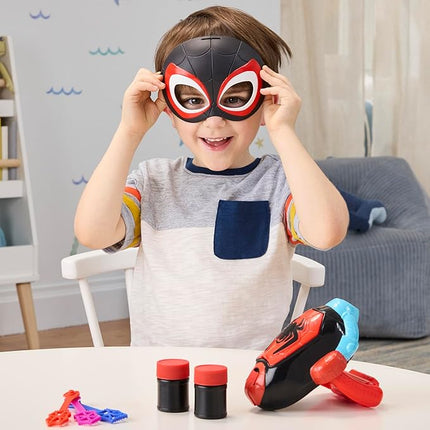 Spidey and his Amazing Friends Marvel Water-Webs Miles “Spin” Morales Electronic Bubble Slinger Role Play Set with Mask, Super Hero Toys for Kids, Ages 3+ (Amazon Exclusive)