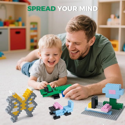 2x4 Bricks 500 Piece Classic Building Bricks and 1 Gray Baseplate, 2x4 Bricks Bulk Creative Building Toys, Blocks Bulk for Kids Ages 6+, 8 Colors