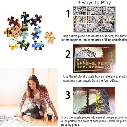 Wooden Puzzle 1000 Pieces for Adults, 29.5 x 19.7 in,Wonderland