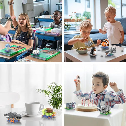Party Favors for Kids 8-12, 1635PCS-12 Kinds of Animals Building Block Toy, Easter Gifts Goodie Bags Stocking Stuffer Classroom Prizes Building Set, Birthday Gift for Boys Girls Ages 8 9 10 11+