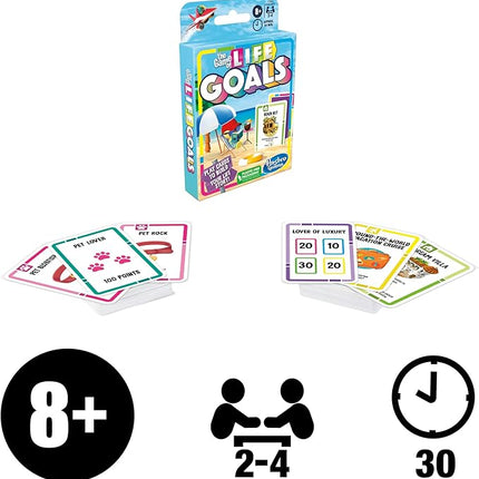Hasbro Gaming The Game of Life Goals Card & Quick-Playing Family Game, 2-4 Players, Fun Summer Activities, Vacation Travel Essentials, Ages 8+