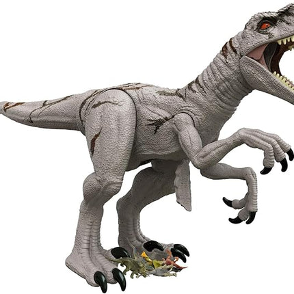 Mattel Jurassic World Super Colossal Atrociraptor Action Figure, 3-foot Long Dinosaur Toy with Eating Feature