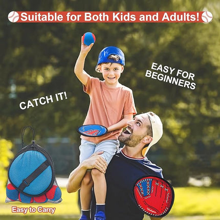 Toss and Catch Ball Game, Kids Toddler Baseball Glove & Catch Ball Toys, Kids Outdoor Games for Family, Toys for Beach Pool Yard Outside, Birthday Gift for Ages 3 4 5 6 7 8-12 Year Old Boys Girls