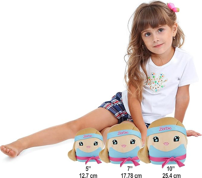 Barbie Cuuutopia Plush, 10-inch Soft Pillow Doll with Iconic ‘80s-Inspired Workout Look, Tactile Tie Belt & Long Ponytail, Collectible Toy