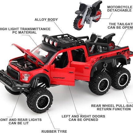 Toy Truck Pickup Model Car for Boys Age 3-8 Diecast Truck by F150 with Sound and Light for Kids, Pull Back Car Gift Toys for 4-7 Years Old