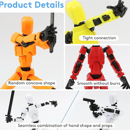 Titan 13 3D Multi-Jointed Movable Lucky 13 T13 Action Figure Toy (Five Colors) Requires self-Assembly - develops Children's Hands-on Skills
