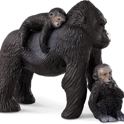 Terra by Battat – 4 Pieces Gorilla Toys Family Set – Realistic Gorilla Figurines – Zoo Animal Toys for Kids and Toddlers 3+ Years – Plastic Jungle Animals