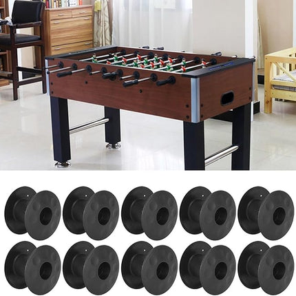 10 Pair of Foosball Machine Bushings,Threaded Structure Foosball Table Parts, Light Weight Table Football Bushings Rods, Black