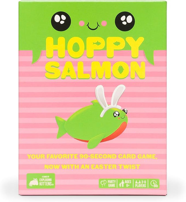 Exploding Kittens Hoppy Salmon 3-6 Players - Ages 6+ - 90 Second Rounds - Easy to Learn Quick Matching Card Game - Party Game, Family Game Night, Kid and Adult Card Game