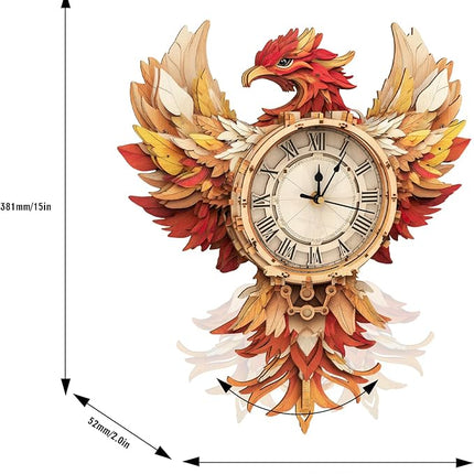 KAAYEE 3D Wooden Puzzles for Adults Phoenix Clock - Wall ‌‌Clock Puzzle DIY Model Kit Christmas Creative Art Craft Gift Home Decor for DIY Enthusiasts, Brain Teaser Building Birthday Gifts