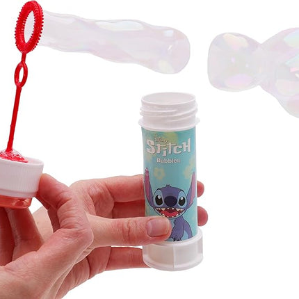 Toyland® Pack of 12 Stitch Bubbles with Wands, 60ml Solution & Novelty Maze Lid - Pocket Money & Party Bag Toys
