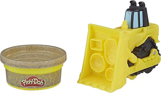 Play-Doh Wheels Mini Bulldozer Toy with 1 Can of Non-Toxic Stone Colored Buildin' Compound