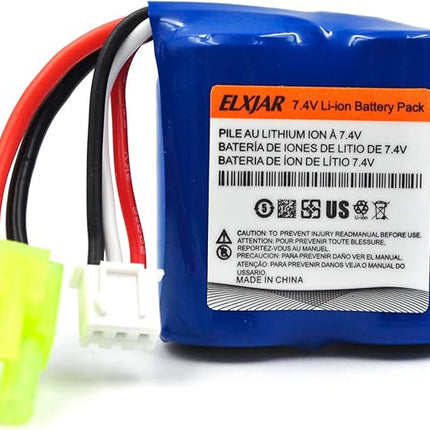 (4-Pack) 7.4V 600mAh Li-ion Battery with Mini Tamiya Plug Replacement for H102 H106 H108 H110 H112 H122 DEERC H121 TX121 RC Boats 2022 Version