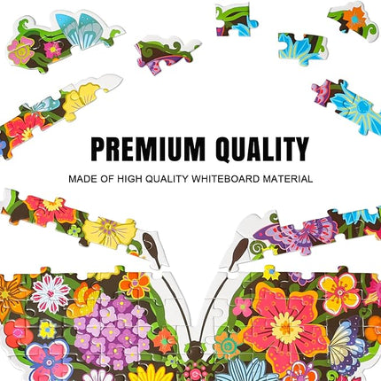 Puzzles for Kids Ages 6-8,8-10 and Adults, Butterfly Shaped Jigsaw Puzzles for Wall Home Decor