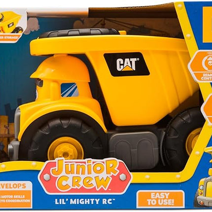CAT Construction Toys, Junior Crew Lil' Movers Remote Control Truck, RC Car + Dump Truck, Working Headlights, with Child Friendly Controller