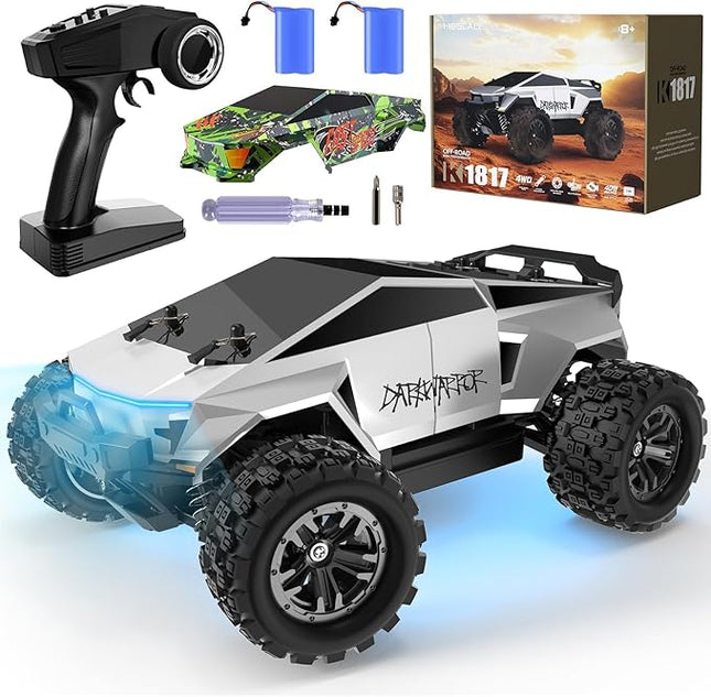Fast RC Car Toys for Adults, 1:18 Scale RC Monster Truck Max 40 KPH High Speed 4WD Electric Vehicle with 2.4 GHz Remote, Kids Off-Road RC Cars, Birthday Gifts for 8+ Year Old Boys
