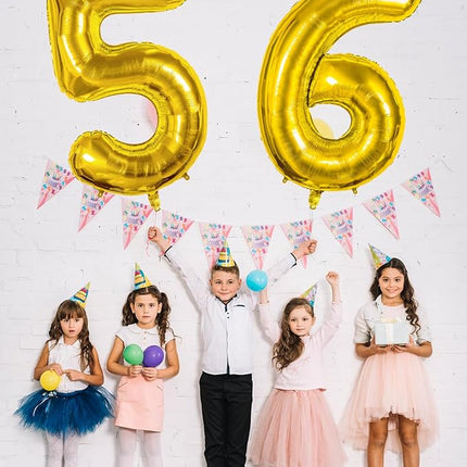 Smlpuame 40 inch Number Balloon 0-9 Gold Large Number 6 Balloons,Digital Balloons for Birthday Party Celebration Decorations Supplies, Helium Foil Number Balloons for Wedding Anniversary