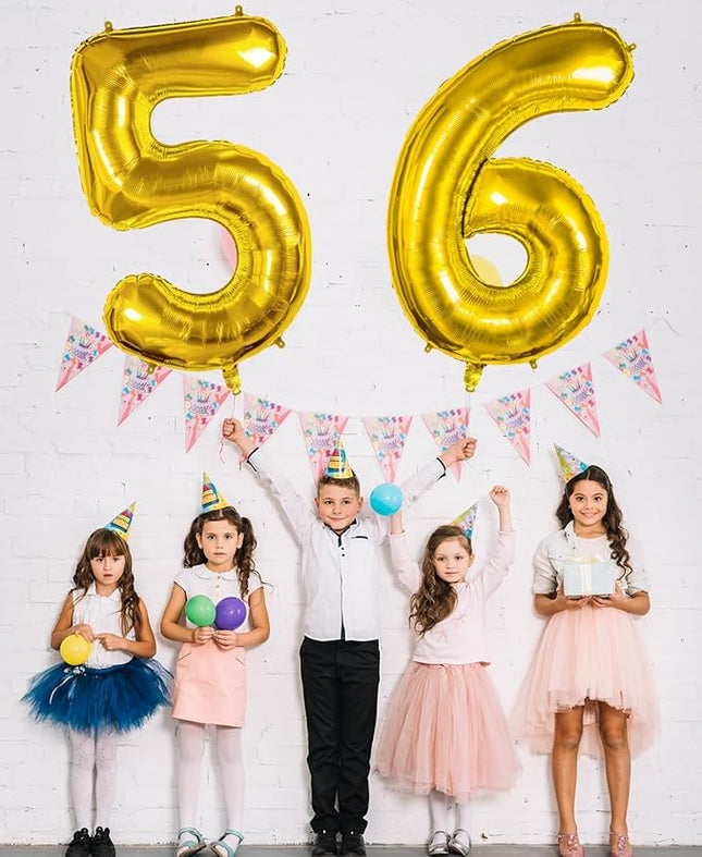 Smlpuame 40 inch Number Balloon 0-9 Gold Large Number 5 Balloons,Digital Balloons for Birthday Party Celebration Decorations Supplies, Helium Foil Number Balloons for Wedding Anniversary