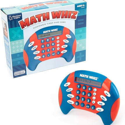 Educational Insights Math Whiz - Electronic Math Games, Addition, Subtraction, Division, and Multiplication Game, Handheld Games for Kids, Interactive STEM Learning Tools for Ages 6+
