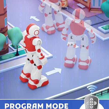 Robot Toys for Kids,Programmable Remote Control Smart Walking Dancing Robot Toy with Gesture & Sensing for Age 4 5 6 7 8 9 10 Year Old Boys for Birthday Present,Red