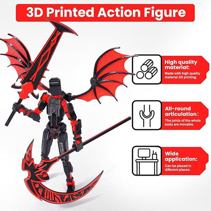 T13 Action Figure -Assembly Completed Dummy 13 for Grandson 6 7 8 9 10 11 12 Years Old, 3D Printed Action Figure with Weapons, Titan 13 Action Figures Articulated, Titan 13 for Boy Kid Gift