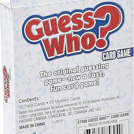 Hasbro Gaming Guess Who? Card Game for Kids, 2 Player Guessing Game, Fun Summer Activities, Vacation Travel Essentials, Ages 5+