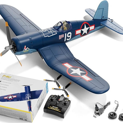 LEAMBE Brushless 4 Channel RC Plane F4U Corsair 500mm Remote Control Airplane Fighter RTF with 6-Axis Gyro, 3 Modes & Aerobatics for Beginners & Adults
