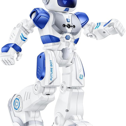 Ruko 6088 Programmable Robot with APP Control, Remote Control, Gesture Sensing Control, Rechargeable Robots Toys for Boys and Girls, Interactive LED Faces, QA Games for 3 4 5 6 Years Kids, Blue