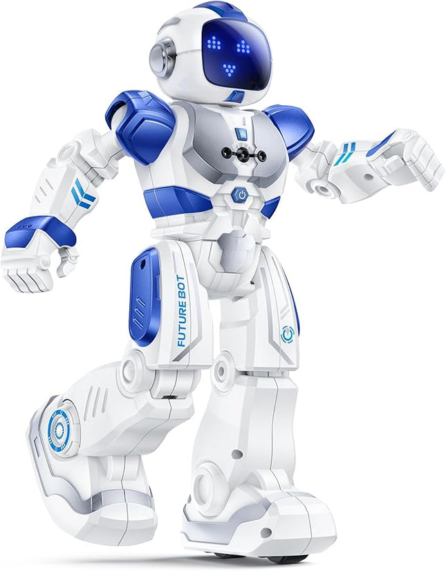 Ruko 6088 Programmable Robot with APP Control, Remote Control, Gesture Sensing Control, Rechargeable Robots Toys for Boys and Girls, Interactive LED Faces, QA Games for 3 4 5 6 Years Kids, Blue