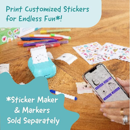 Hello Blink Sticker Maker Refill Pack – 10 Rolls: 5 Round, 5 Square – Makes 400 Custom Stickers – Compatible with Hello Blink Printer (Sold Separately) – Fun for Kids Aged 8+, DIY Craft Projects