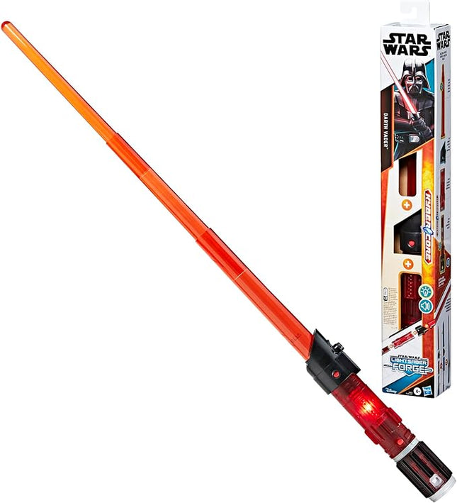 STAR WARS Lightsaber Forge Kyber Core Darth Vader, Officially Licensed Red Customizable Electronic Lightsaber, Toys for 4 Year Old Boys and Girls