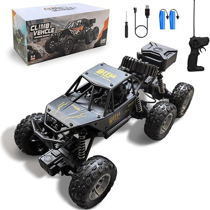 1:12 Remote Control Car - 4WD RC Off Road Truck - 6 Wheel All Terrain Hobby Electric Vehicle Toys Monster Truck - Gifts for Boys Girls Kids