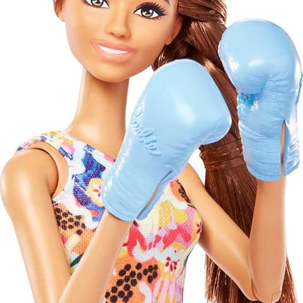 Barbie Doll, Kids Toys, Brunette Doll with Pet Puppy, Barbie Sets, Workout Theme with Accessories, Self-Care Series, Roller Skates and Tennis