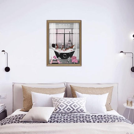 African American Jigsaw Puzzles 500 Pieces for Adults, Bath Time Drinking Scene, Black Woman Wooden Puzzle for Stress Relief, Challenging Brain Teaser & Home Decor