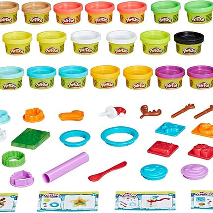 Play-Doh Advent Calendar Toy for Kids 3 Years and Up with Over 24 Surprise Accessories, Playmats, and 24 Cans, Assorted Colors, Non-Toxic