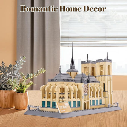 Notre Dame de Paris Building Blocks Set, World Famous History Architectural Model Kit, French Landmark Collection Set for Adults Kids 8+, Gift & Office Home Décor, 1382 PCS