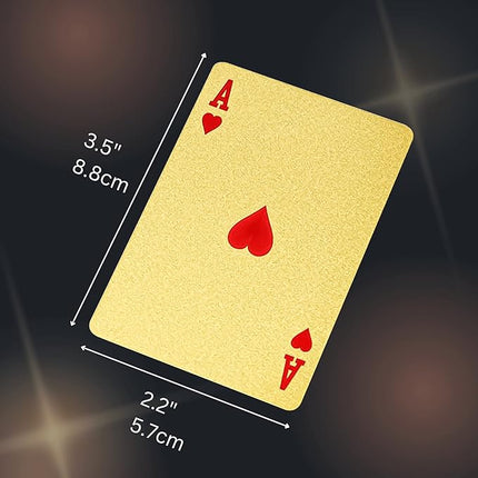 Magic Kiss Waterproof Gold and Silver Foil Poker Playing Cards, Deck of Plastic Playing Cards Gift (Black B 1 Deck)