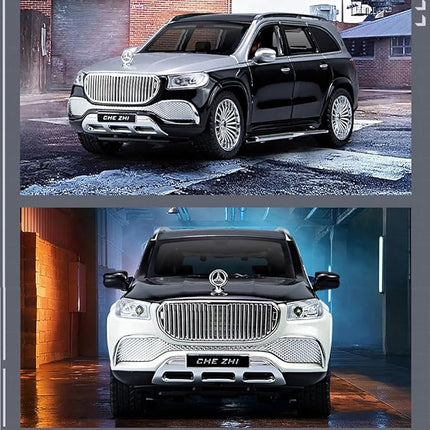 1/24 Scale Benz GLS600 SUV Toy Car, Zinc Alloy Diecast Car Model with Sound Light and Pull Back Function, Collectible Children's Toy Vehicles for Boys Adults Gift