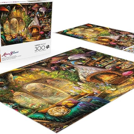Buffalo Games - Aimee Stewart - Merry Mushroom Cottage - Jigsaw Puzzle for Adults - Challenging Puzzle Perfect for Game Nights - Finished Size is 21.25 x 15.00