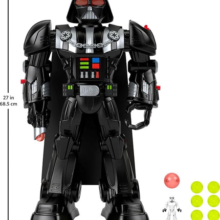 Fisher-Price Imaginext Star Wars Darth Vader Bot 2+ Ft Tall Toy, Lights Sounds & Stormtrooper Metal Character Key for Kids Ages 3+ Years