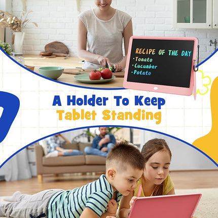 TEKFUN Easter Gifts for Kids, 16inch LCD Writing Tablet Drawing Board, Teen Girl Boy Gifts Age 10 and Up, Birthday Gifts for All Age Groups, Erasable Writing Tablet for Business Meeting (Pink)